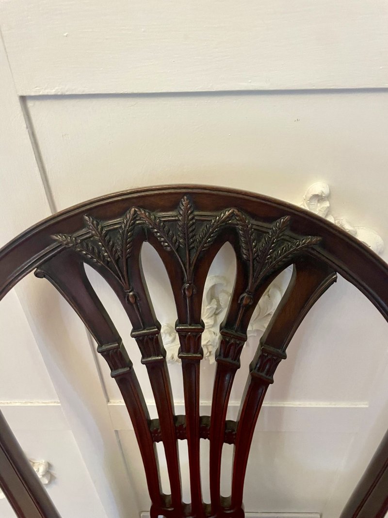 Outstanding Quality Set of 4 Antique Victorian Carved Mahogany Dining Chairs - Image 8